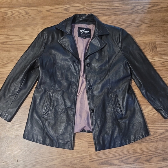 Vintage Maxima / Wilson's Black Leather Jacket - Picture 5 of 12